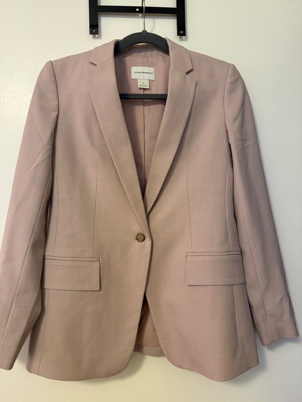 Club Monaco Dusty Pink Single-Button Blazer